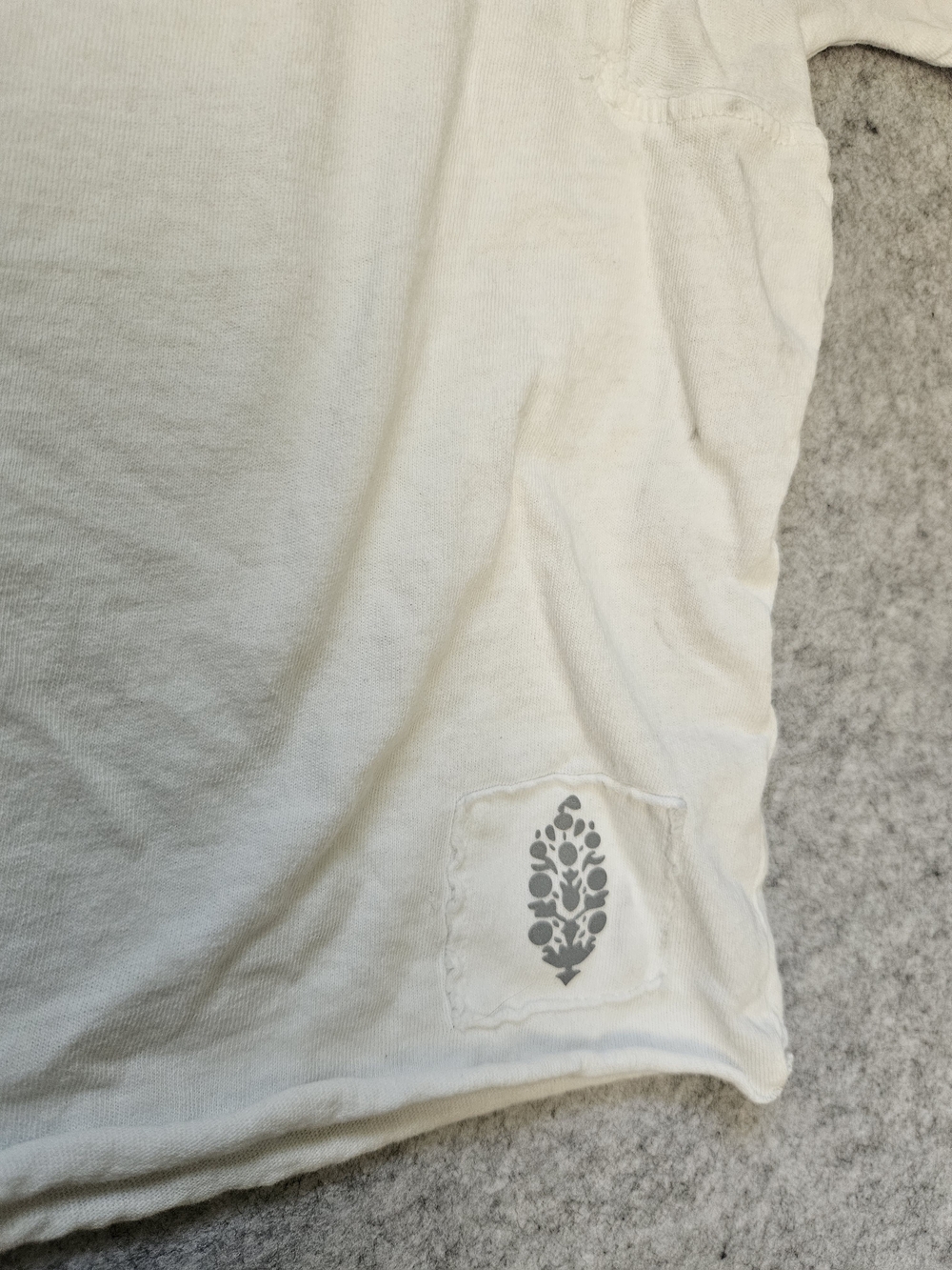 Free People White Crop Short Sleeve Tee With Flaws